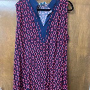 1X Escapada Womens Dress Navy and Red